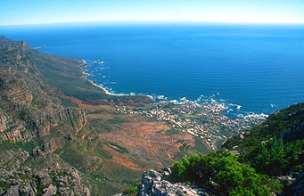 Camps Bay towards Twelve Apostles from Table Mountain