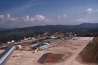 Phuket International Airport from aircraft