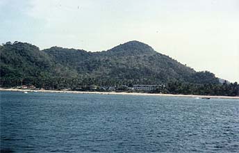 Ao Nang Beach panorama from boat