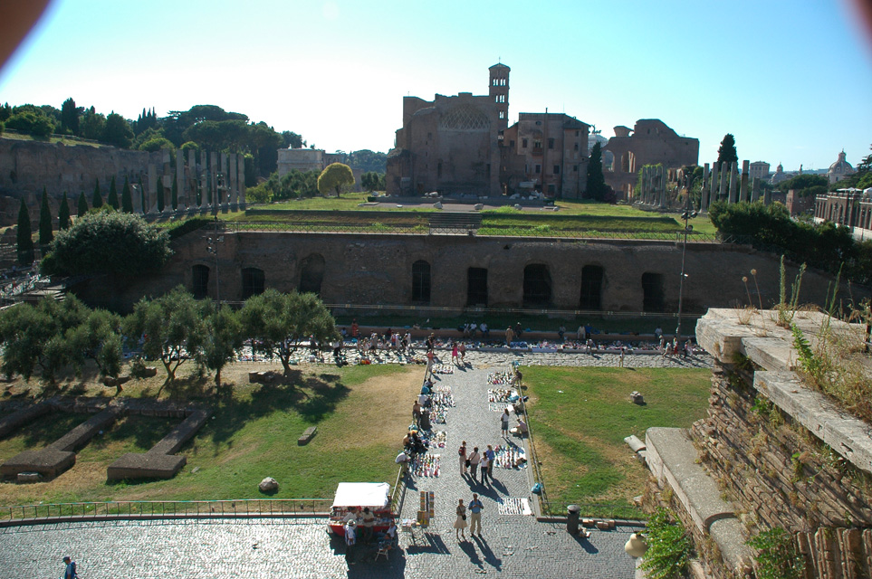 FCO Rome - Colosseum view towards Chiesa di Santa Francesca Romanain the Roman Forum Romanum 3008x2000