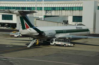 FCO Rome Fiumicino Airport - Alitalia MD80 aircraft 3008x2000