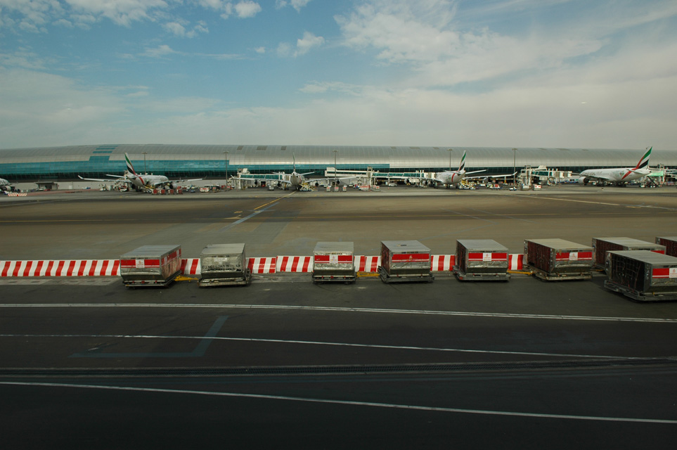 DXB Dubai International Airport - Terminal 1 with aircrafts at the gates 02 3008x2000